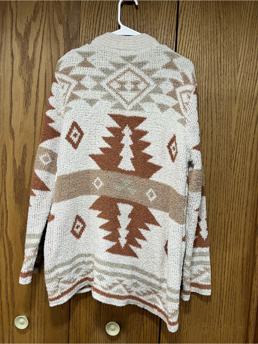 Altar'd State Cream & Rust Aztec Open-Front Cardigan - Picture 2 of 4